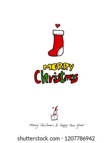 Hand drawn Christmas poster - vector