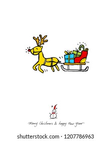 Hand drawn Christmas poster - vector