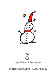 Hand drawn Christmas poster - vector