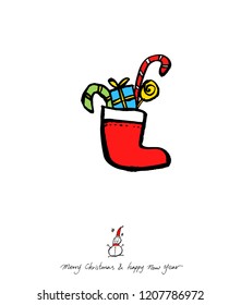Hand drawn Christmas poster - vector