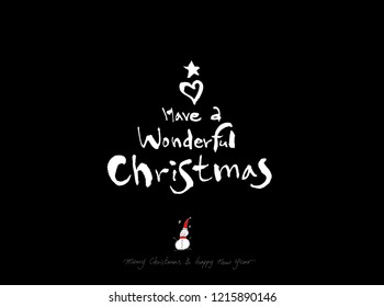 Hand drawn Christmas poster - vector