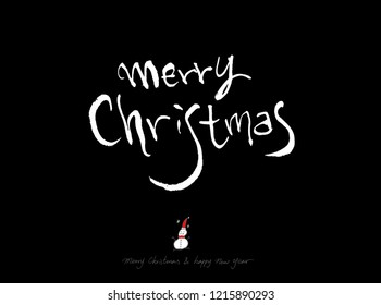 Hand drawn Christmas poster - vector