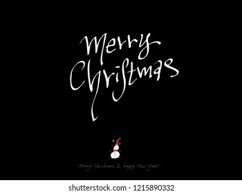 Hand drawn Christmas poster - vector