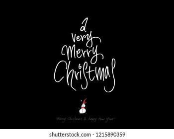 Hand drawn Christmas poster - vector