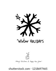 Hand drawn Christmas poster - vector