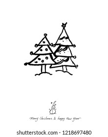 Hand drawn Christmas poster - vector