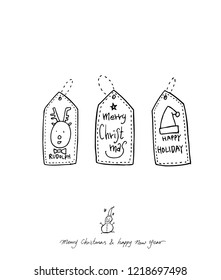 Hand drawn Christmas poster - vector