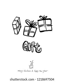 Hand drawn Christmas poster - vector
