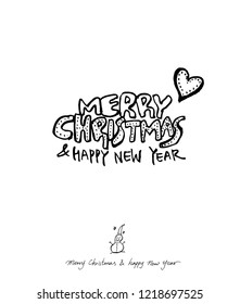 Hand drawn Christmas poster - vector