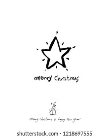 Hand drawn Christmas poster - vector