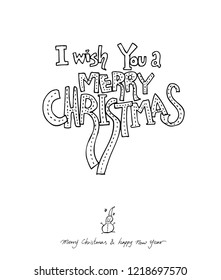 Hand drawn Christmas poster - vector