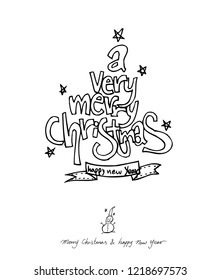 Hand drawn Christmas poster - vector