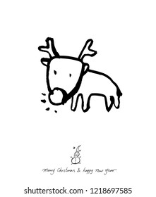 Hand drawn Christmas poster - vector