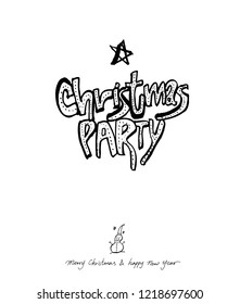 Hand drawn Christmas poster - vector