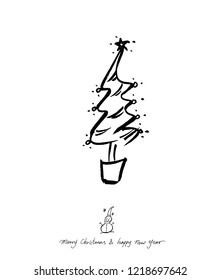 Hand drawn Christmas poster - vector