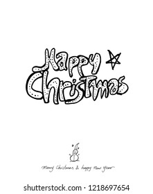 Hand drawn Christmas poster - vector