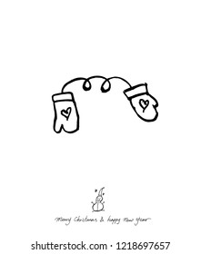 Hand drawn Christmas poster - vector