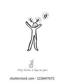 Hand drawn Christmas poster - vector