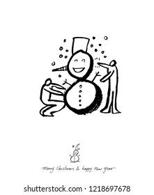 Hand drawn Christmas poster - vector