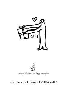 Hand drawn Christmas poster - vector