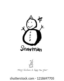 Hand drawn Christmas poster - vector