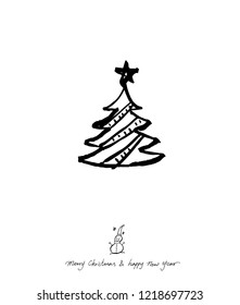 Hand drawn Christmas poster - vector