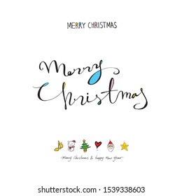 Hand drawn Christmas poster - vector