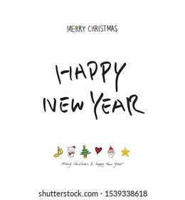 Hand drawn Christmas poster - vector