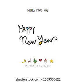 Hand drawn Christmas poster - vector