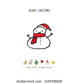 Hand drawn Christmas poster - vector