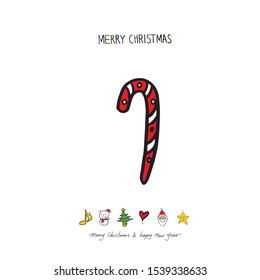 Hand drawn Christmas poster - vector
