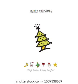 Hand drawn Christmas poster - vector