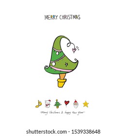 Hand drawn Christmas poster - vector