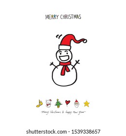 Hand drawn Christmas poster - vector