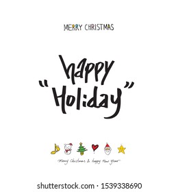 Hand drawn Christmas poster - vector