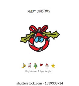 Hand drawn Christmas poster - vector