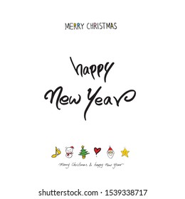Hand drawn Christmas poster - vector