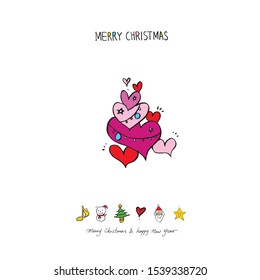 Hand drawn Christmas poster - vector