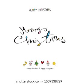 Hand drawn Christmas poster - vector