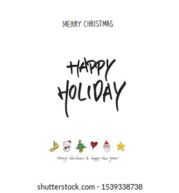 Hand drawn Christmas poster - vector
