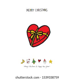 Hand drawn Christmas poster - vector