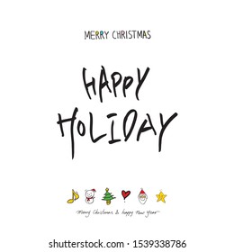 Hand drawn Christmas poster - vector