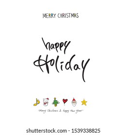 Hand drawn Christmas poster - vector
