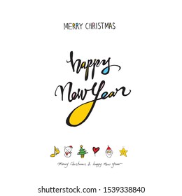 Hand drawn Christmas poster - vector