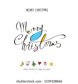 Hand drawn Christmas poster - vector