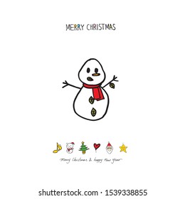 Hand drawn Christmas poster - vector