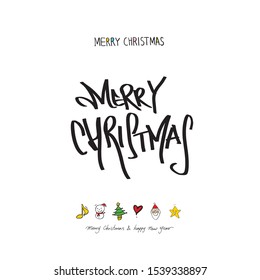 Hand drawn Christmas poster - vector