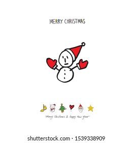 Hand drawn Christmas poster - vector