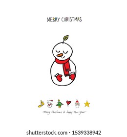 Hand drawn Christmas poster - vector