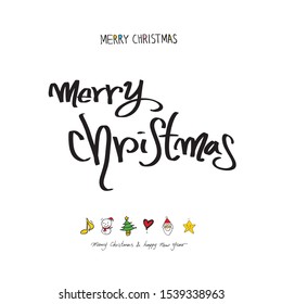 Hand drawn Christmas poster - vector